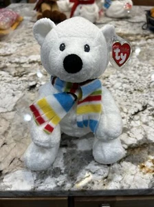 Ty Pluffies Arktis der Eisbär SELTEN 2008 Lovey Christmas Holiday Plüschtier Neu mit Etikett - Bild 1 von 11
