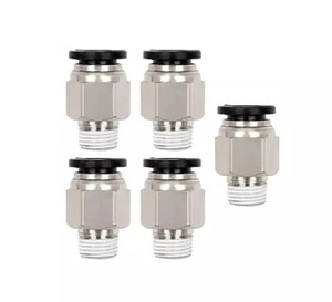 Male Straight 3/8" Tube OD x 1/8" NPT Thread Push to Connect Tube Fitting 5Pcs - Picture 1 of 8