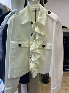 Giacchina Donna Please Denim Panna Con Rousce Giubbino Leggero Tg S - Imagen 1 de 5