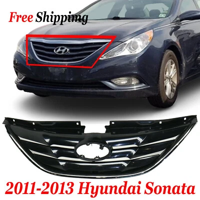For 2011-2013 Hyundai Sonata Front New Grille Primed & Black with chrome molding Foto 1 de 4