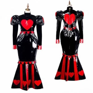 Mädchen sexy Dienstmädchen Sissy abschließbar schwarz PVC Fischschwanz Kleid Cosplay Kostüm maßgeschneidert - Bild 1 von 4