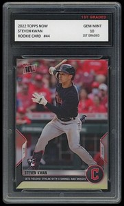 STEVEN KWAN 2022 TOPPS NOW 1ST GRADED 10 MLB ROOKIE CARD #44 CLEVELAND GUARDIANS