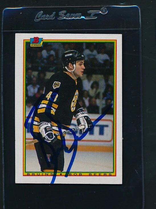 1990/91 Bowman #34 Bob Beers Bruins Signed Auto *D113 - Image 1 of 1