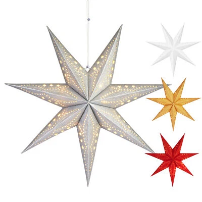 LED Weihnachtsstern Adventsstern 60 cm Papierstern Beleuchtung Fensterdeko Innen - Bild 1 von 4
