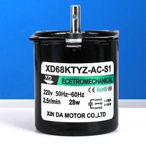 Permanent Magnet Synchronous Motor 28W AC 220V Electrical Reduction Gear Motors - Picture 1 of 7