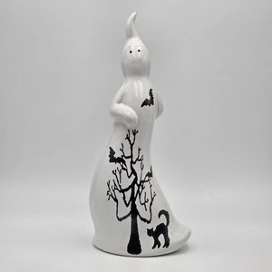 Ceramic 8.5” Tabletop Halloween Ghost Bat House Scary Spooky Decoration - Picture 1 of 4