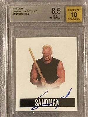 SANDMAN # AS3 AUTOGRAFIADO 2014 HOJA ORIGINAL LUCHA LIBRE RECIÉN GRADUADO Foto 1 de 4