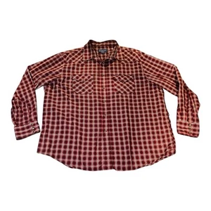 Pendleton Frontier Shirt Men XXL Red Black Plaid Pearl Snap Button Up Western - Picture 1 of 7