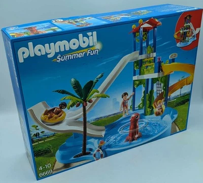 Playmobil 6669 Summer Fun Aquapark with Slide Tower Swimming Pool Aqua Park NEW - Image 1 of 4