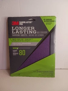 3 PACK (15 Total Sheets) 3M SandBlaster Pro Coarse 80-Grit Sheet Sandpaper 9x11" - Picture 1 of 2