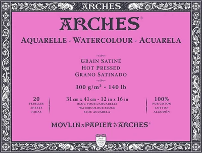 Acuarela - Bloque de 20 Hojas 31 X 41 Cm Pegadas en 4 Lados 300 G/M² Grano Satinado, Foto 1 de 4