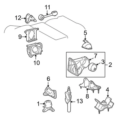 For Toyota Avalon 2000-2004 Toyota 123610A050 Front Engine Mount Foto 1 de 2
