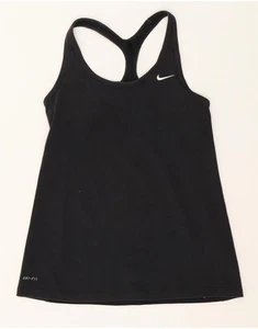 NIKE Womens Dri Fit Vest Top UK 12 Medium Black Cotton BH26 - Picture 1 of 3