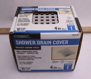 Everbilt Square Grid Pattern Drain Cover Stainless Steel Chrome 4" - Picture 1 of 3