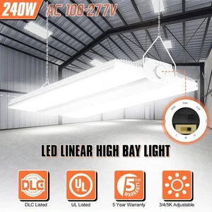 240W LED Linear High Bay Light,Industrial Warehouse Lights Adjustable CCT 3 4 5K - Picture 1 of 12