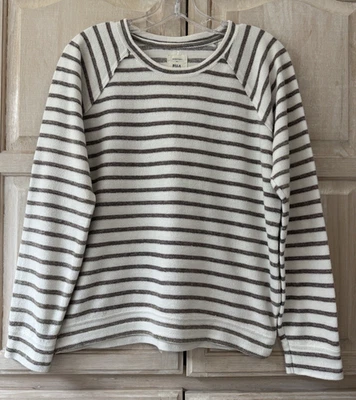 Pullover Billabong a Rayas Francés Terry Tejido Top Mangas Raglán Talla Mediana Foto 1 de 4