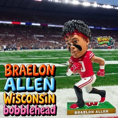 BRAELON ALLEN Wisconsin Badgers "Alumni Charity Exclusive Rare NCAA Bobblehead - Image 1 of 4