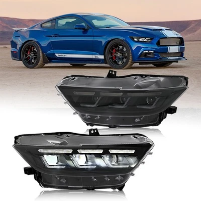 Par de faros LED secuenciales para Ford Mustang 2015 2016 2017 Foto 1 de 4