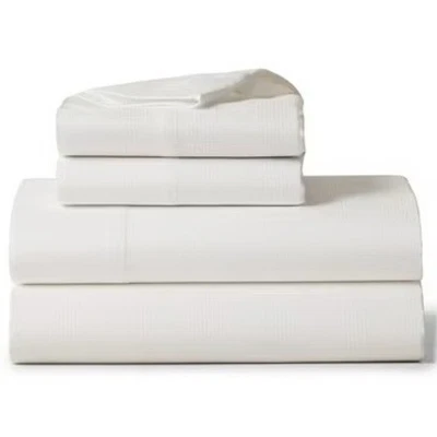 Ralph Lauren Lovan Jacquard King Flat Sheet Parchment Organic Cotton Neutral NEW - Image 1 of 4