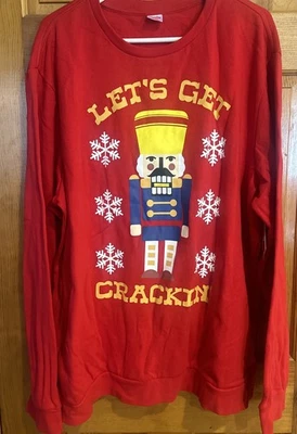 Sudadera Para Hombres Holiday Time Fea Navidad 2XL Cascanueces Lets Get Crackin Foto 1 de 4