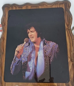 Elvis Presley Cantando Madera Lacada Color Retrato 10"x12" Colgante de Pared De Colección - Imagen 1 de 6