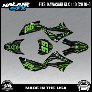 Graphics Kit for Kawasaki KLX110 KLX110R/RL (2010-2024) PRIME-green-shift - Foto 1 di 4