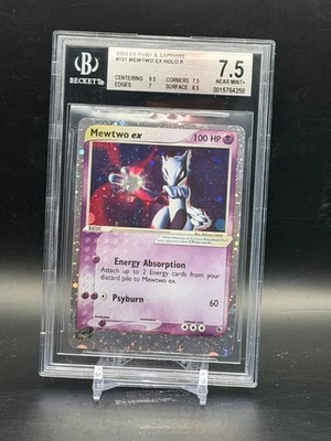 BGS 7.5 NM+ Mewtwo ex Ruby & Sapphire Holo 2003 Pokemon 101/109 - Image 1 of 2