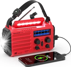 Emergency Solar Hand Crank Radio, AM/FM/SW NOAA Portable Weather Alert Radio,... - Picture 1 of 8