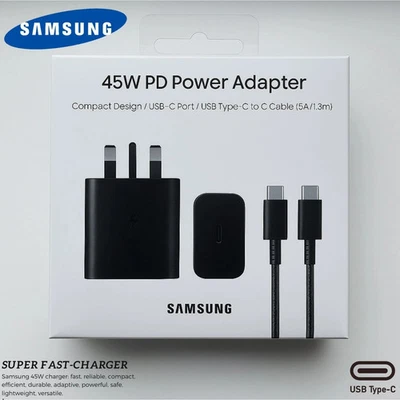 Samsung Galaxy Official 45W Super Fast Charger 2.0 with USB-C to C Data Cable - Image 1 of 4