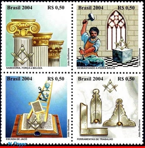 2934 BRAZIL 2004 MASONIC TRADITIONS, FREEMASON, MASONRY, MI# 3383-86, SET MNH - Picture 1 of 2