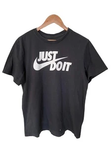 Nike The Nike Tee Just Do It Black T Shirt 100% Cotton Mens Size Large EUC - Picture 1 of 7