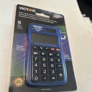 Victor 700BTS Basic Calculator 8-Digits - Clear Blue Translucent, Solar Battery - Picture 1 of 2