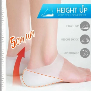 4/5cmConcealed Footbed Enhancers Invisible Height Increase Silicone Insoles Pads - Picture 1 of 9