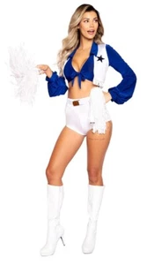 S NEW Lone Star Sexy Football Cheerleader 5PC Costume Dallas Cowboys Texas - Picture 1 of 2
