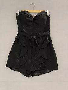 Ladakh Black Ruffles Playsuit Romper w/Belt Womens Ladies Size 8 - Picture 1 of 4