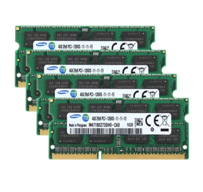 Samsung RAM 16 GB 4x 4GB 1600MHz 1600 PC3-12800 204PIN SODIMM Laptop DDR3 Memory - Image 1 of 4