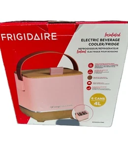 Vintage Frigidaire in Pink Portable Retro 6 Can Mini Beverage Refrigerator, NIB - Picture 1 of 3