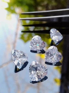 CVD Diamond 1.25 Ct Lab Grown 5 Pcs Lot Heart Shape IF Clarity 4 mm Certified - Picture 1 of 10