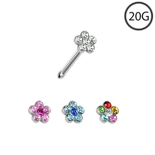 316L Surgical Steel Nose Bone Nose Studs Flower 20G - Image 1 of 1