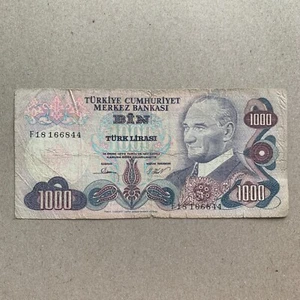 Turkiye Turkey 1000 Lira Banknote Turkish Currency Mor Binlik Ataturk Bosphorus - Picture 1 of 4