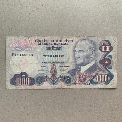 Turkiye Turkey 1000 Lira Banknote Turkish Currency Mor Binlik Ataturk Bosphorus - Image 1 of 4