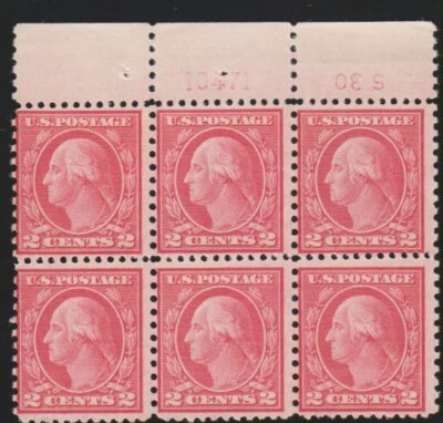 Scott #540 Plate Block of 6 "S 30" inverted, NH Never Hinged, Fine, SCV $780 - Image 1 of 2