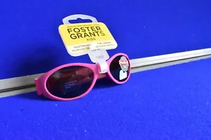 NEU Foster Grant Kind Kinder Sonnenbrille pink dunkel getönt Maxblock UVA UVB-Riemen - Bild 1 von 4