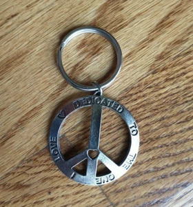 Portachiavi vintage segno di pace tono argento - dedicato a chi amo - Foto 1 di 3