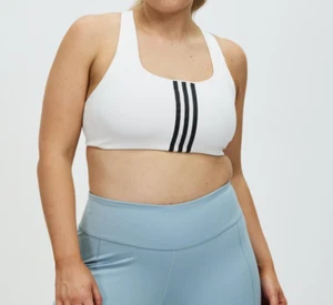 New Adidas Performance Plus Size 2X White Sports Bra Activewear - Picture 1 of 7