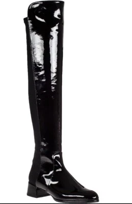 Stuart Weitzman Z118112 Fifo Women's Black Patent Over The Knee Boot Size 10.5M - Image 1 of 4