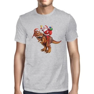 1 Tee Herren Santa Riding Dinosaurier T Rex Weihnachten T-Shirt T-Shirt - Bild 1 von 24