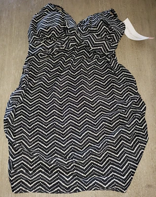 MATERNITY NEW NWT SWIM SWIMMING TOP SMALL D/DD black white LIZ LANGE 1 pc - Image 1 of 2