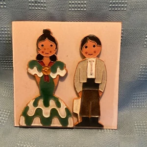 Vintage Terra Cotta 5.5” Square Tile Wall Hanging Mexican Man Woman READ - Picture 1 of 15