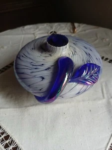 ausgefallene kleine Designer Vase Weinfurtner Handarbeit Glas - Bild 1 von 5